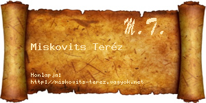 Miskovits Teréz névjegykártya